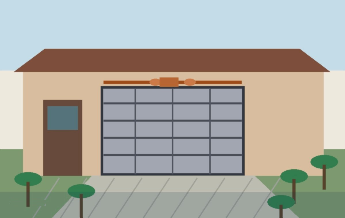 Garage door torsion spring gap check at a Cypress Texas home